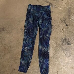 Lululemon Athletica Navy Patterned Leggings
